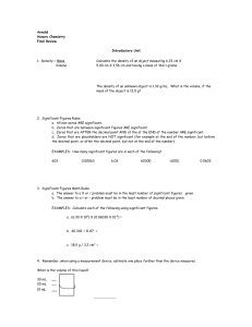 Honors Chemistry Final Review