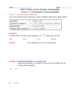 Name: Date: ______ Math 9 Chapter 6 Linear Equations and