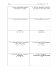 Simplify and Evaluate Algebraic Expressions, November 15, 2011