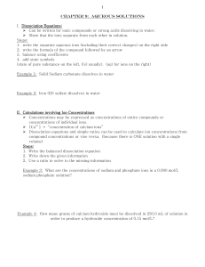 chapter 9: aqueous solutions