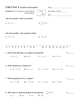 (A) (Equations and Inequalities).