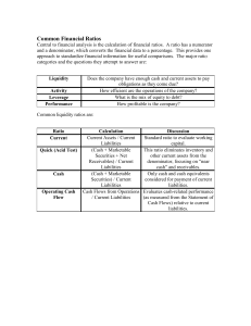 Common Financial Ratios