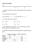 NEGATIVE NUMBERS Homework