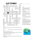 Plate Tectonics Crossword