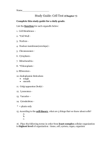 Study Guide: Cell Test