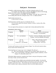 Subject Pronouns