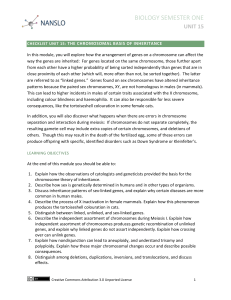 Checklist unit 15: The Chromosomal Basis of Inheritance