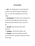 Cell Vocabulary - Van Buren Public Schools