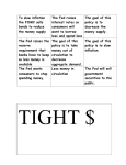 Easy Tight Monetary policy matching