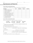 Plant Hormones and Responses