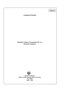 Assignment CHE-04 TMA-01,02 Year 2005