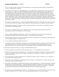 AP Biology Thought Questions – 1st Semester SHIELDS Why do