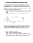 AP Biology Potential Essay Questions for Unit 3