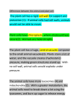 Differences between the animal and plant cell: The plant cell has a