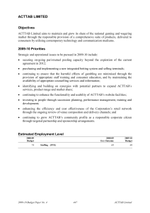 acttab limited - ACT Department of Treasury