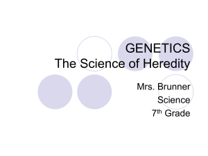 GENETICS The Science of Heredity