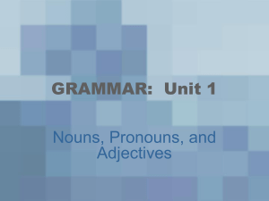 GRAMMAR: Unit 1