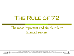 The Rule of 72 - Riverside School District