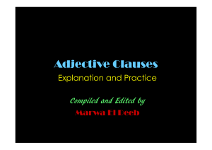 Adjective Clauses