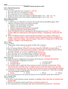 Answers to Final Exam Review