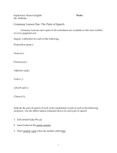 Grammar Worksheets