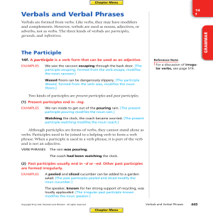 Verbals and Verbal Phrases