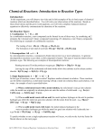 Chemical Reactions: Introduction to Reaction Types