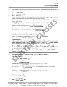 stoichiometry - einstein classes