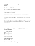1 Chemistry 201 Name Assignment 2 1. Consider the following