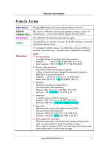 Genetic Terms - Ask Doctor Clarke