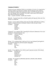 Language of chemistry