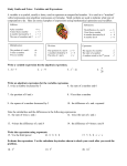 Study Guide and Notes: Variables and Expressions A variable is a