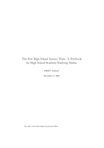 The Free High School Science Texts: A Textbook for