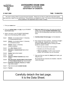 Carefully detach the last page. It is the Data Sheet.