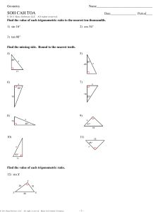 Geometry - SOH CAH TOA