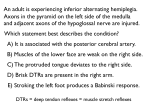 An adult is experiencing inferior alternating hemiplegia. Which