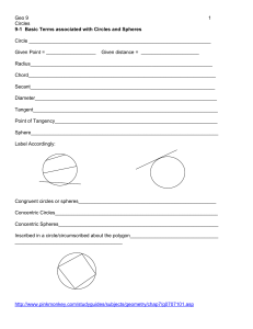 9-1 Basic Terms associated with Circles and Spheres