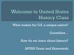 Welcome to United States History Class