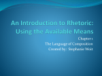 An Introduction to Rhetoric: Using the Available Means