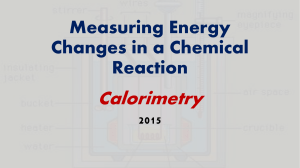 Measuring Energy Changes In A Chemical Reaction Sept. 2016