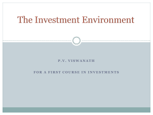 The Investment Environment