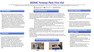 BIDMC Fenway Park First Aid - Beth Israel Deaconess Medical Center