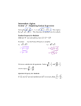 Intermediate Algebra Section 7.3 – Simplifying Radical Expressions