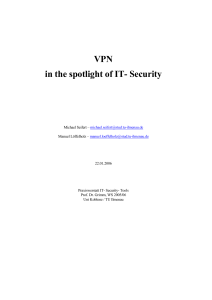 VPN in the spotlight of IT- Security