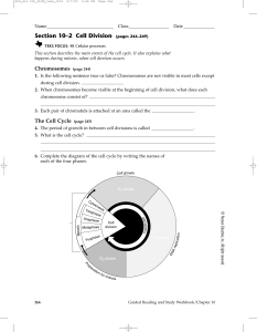 Section 10–2 Cell Division (pages 244–249)