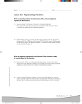 Lesson 6.2 Representing Functions