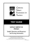 Science Subtest III: Physics