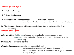 Diseases of genetic background. Malformations