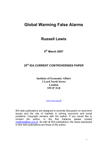 Global Warming False Alarms