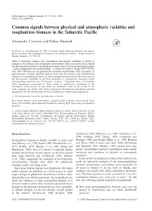 Common signals between physical and atmospheric variables and